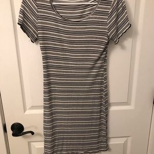 Grey, white and black dress